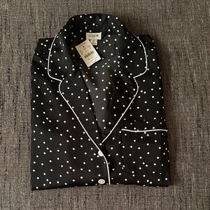 J. Crew Black and White Polka Dot Pajama Shirt